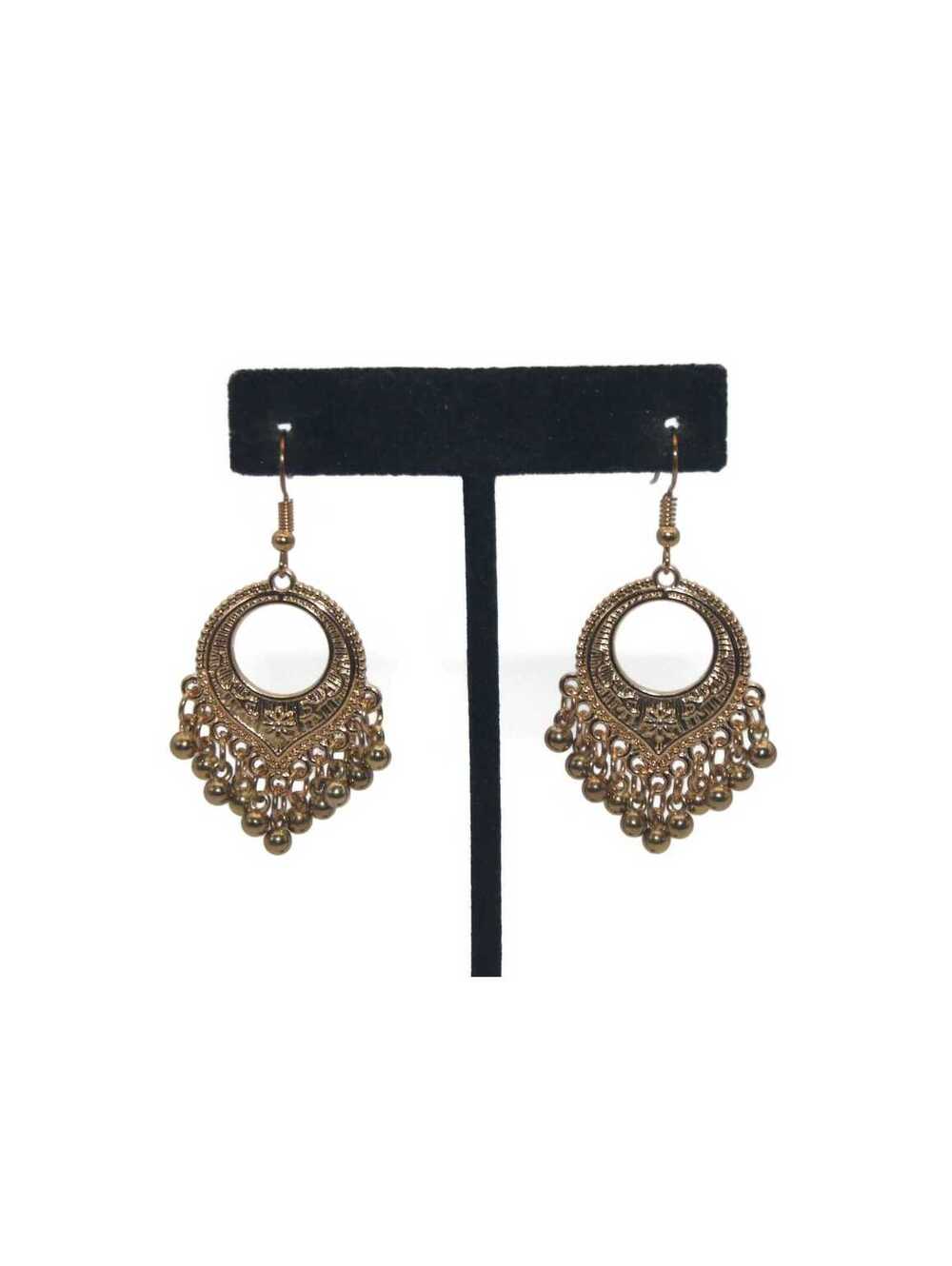 Vintage Gold Tone Dangle with Hook Backs for Pierced Ears.
